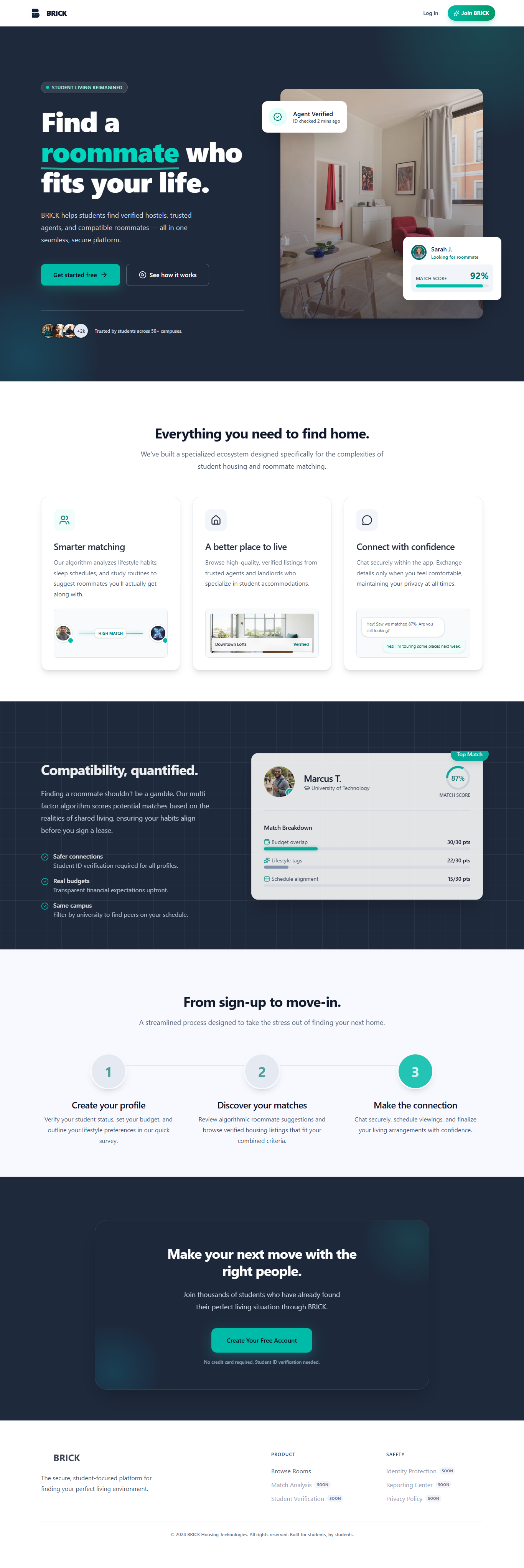 Brick — Student Roommate Matching Platform thumbnail