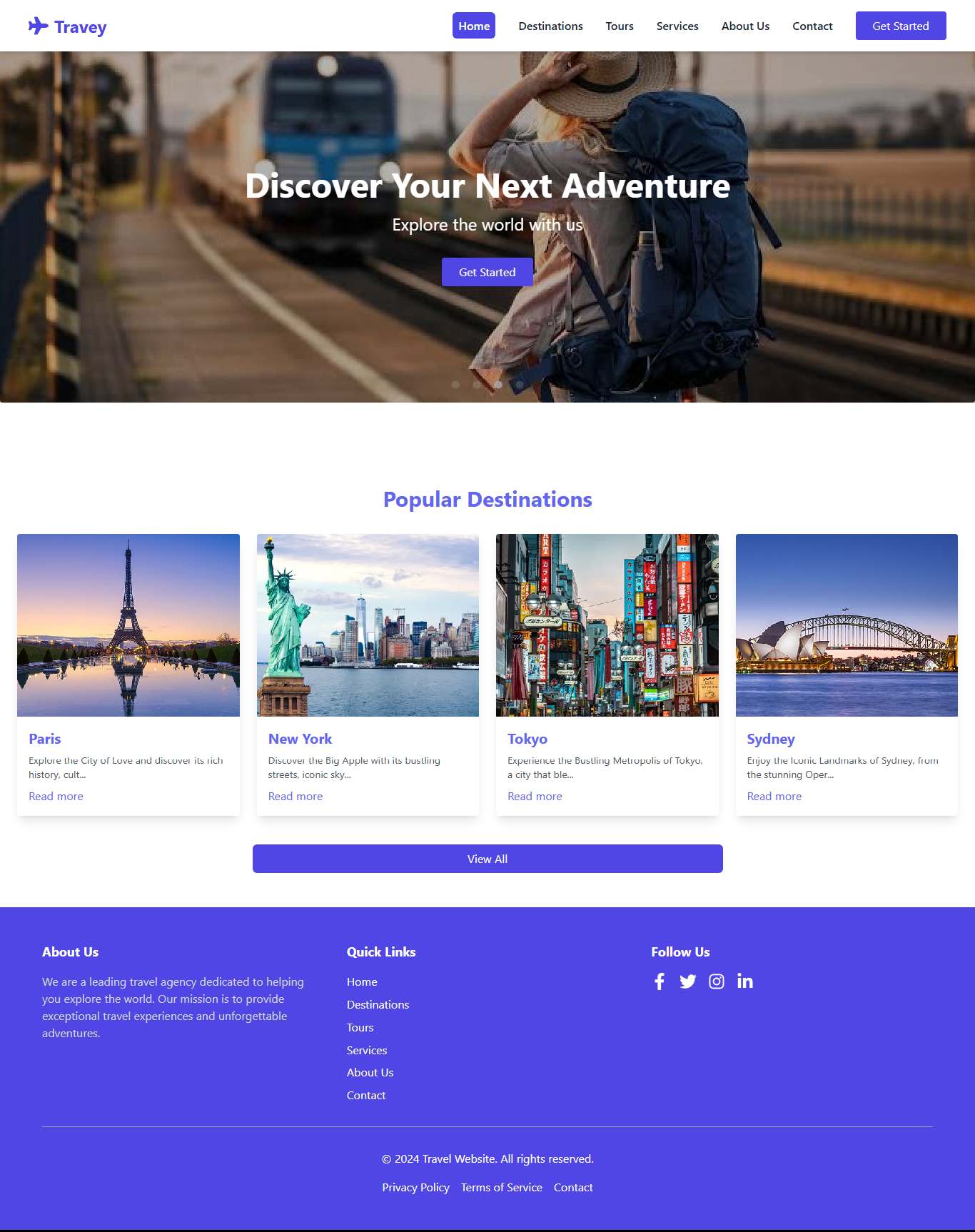 React.js Travel Site (Travey) thumbnail