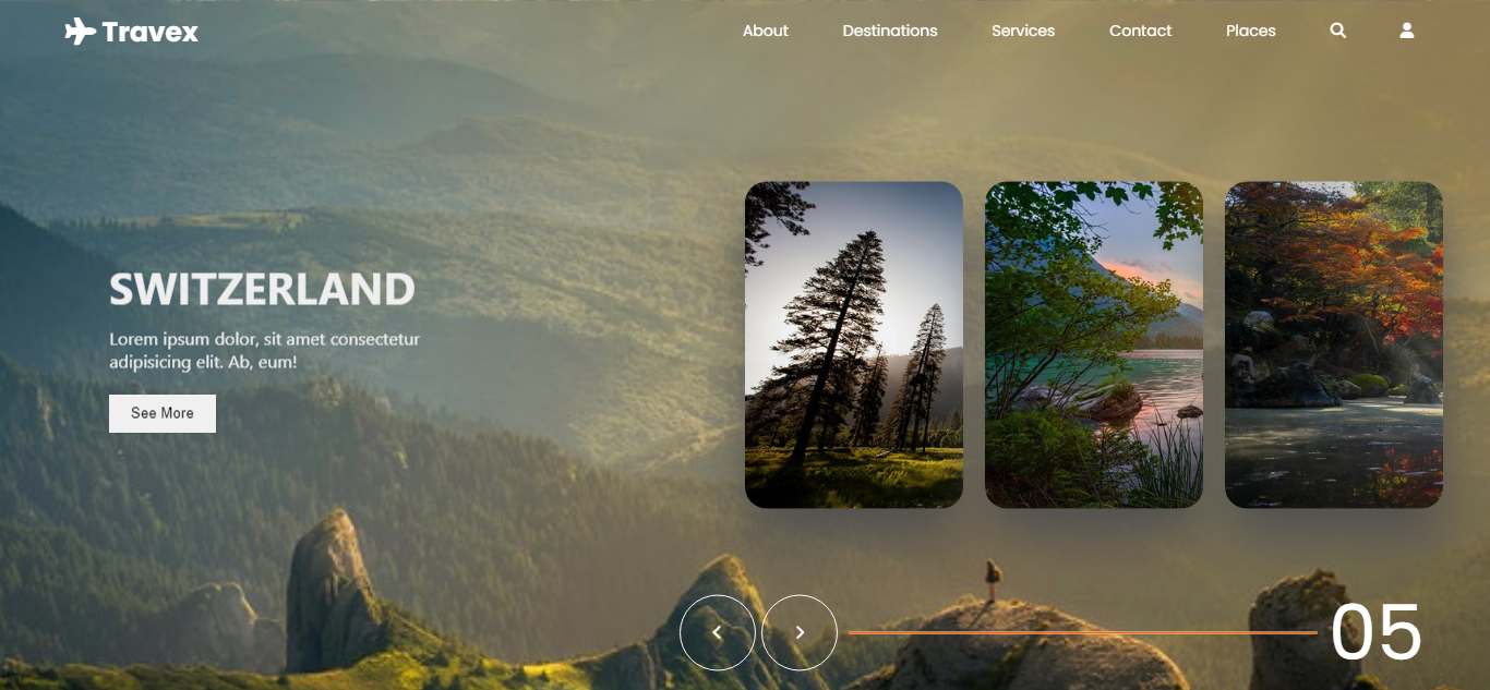 Animated Travel Landing Page (Travex) thumbnail