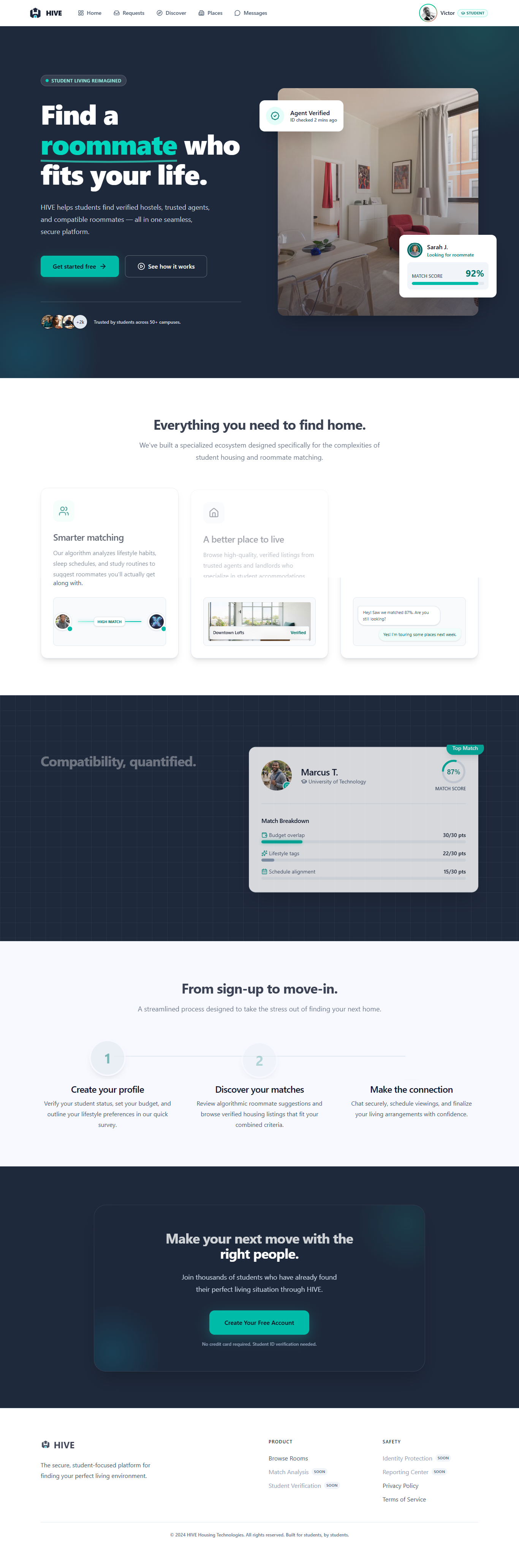 Hive — Student Roommate Matching Platform thumbnail